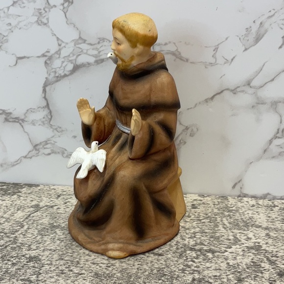 Vintage Sitting St. Francis of Assisi Catholic Sanmyro Japan Porcelain figurine - Picture 2 of 9